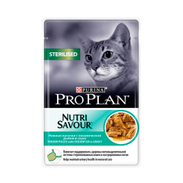 ПРО ПЛАН Влажный корм Purina Pro Plan для стерилизованных кошек и кастрированных котов, океаническая рыба в соусе, пауч, 85 г